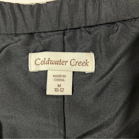 Coldwater Creek 100% Linen Skirt Women’s Medium Black White Print Career Casual - Picture 6 of 13